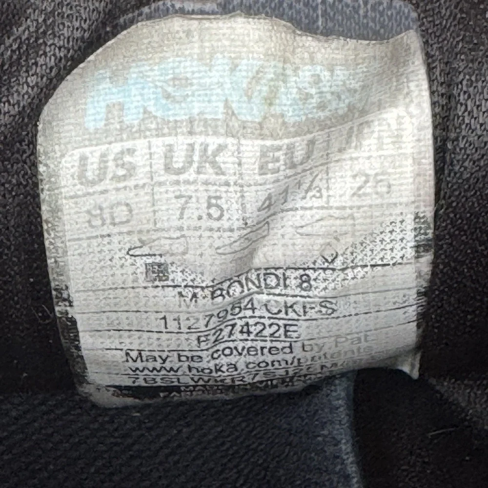 Size 8d - Hoka One One Bondi 8 Grey Black White Red‎ Men's Shoes